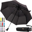 GORILLA GRIP Windproof Compact Stick Umbrella for Rain, One-Click Automatic Open and Close, Strong Reinforced Fiberglass Ribs, Easily Collapsible, Lightweight Portable Umbrellas for Travel