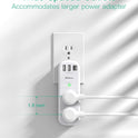 USB Outlet Extender Surge Protector - with Rotating Plug, 6 AC Multi Plug Outlet and 3 USB Ports (1 USB C), 3-Sided Swivel Power Strip with Spaced Outlet Splitter for Home, Office, Travel