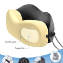 Inspireyes Neck Pillow, Travel Pillow with Seat Strap, 3D Sleep Mask, Dual Support Neck and Head, High Supportive Foam Airplane Pillow for Long Flight Road Trip, Stop Bobblehead Travel Essential, Grey