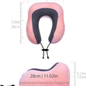 ZHCHG 2 Pack Travel Pillow, Best Memory Foam Neck Pillow for Airplane, Head Support Comfortable Pillow for Sleeping Rest, Train, Car & Home Use (Black and Pink)