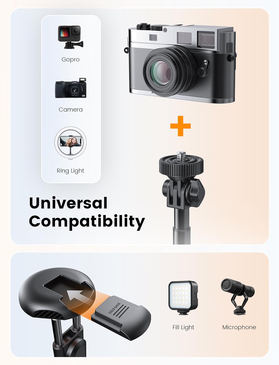 ANXRE 71" Phone Tripod, NT79 Extendable Selfie Stick for Cell Phone＆Camera Photo Video Kits, Travel Tripod Stand with Remote for Filming Video Recording Compatible with Smartphone Camera Gopro