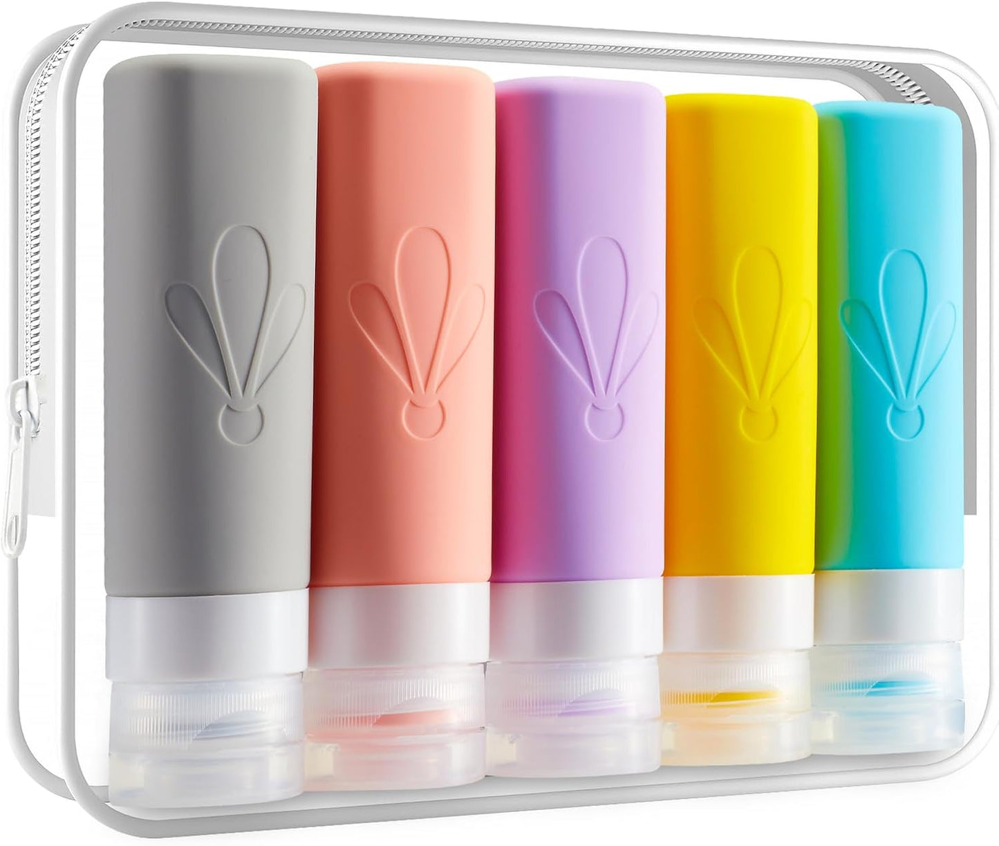 INSFIT Travel Bottles for Toiletries, TSA Approved 90ml Travel Size Toiletries, BPA Free Leak Proof Squeezable Silicone Tubes Travel Essentials for Shampoo Conditioner Lotion Soap