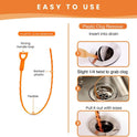 Drain Snake Hair Clog Remover 4 Pack – Drain Cleaner Tool for Sink, Shower, Bathtub, Tub (Orange)
