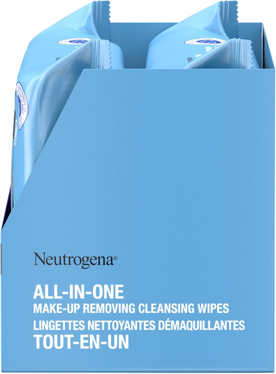 Neutrogena All-in-One Makeup Removing Cleansing Wipes - Gentle Cleansing Towelettes Remove Make-up & Waterproof Mascara - Plant-Based, Alcohol-Free Formula for Sensitive Eye Area - Value Twin Pack, 50 Count