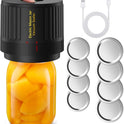Electric Mason Jar Vacuum Sealer, Cordless Vacuum Sealer Kit for Wide-Mouth & Regular-Mouth Mason Jars, for Food Storage and Fermentation, Black