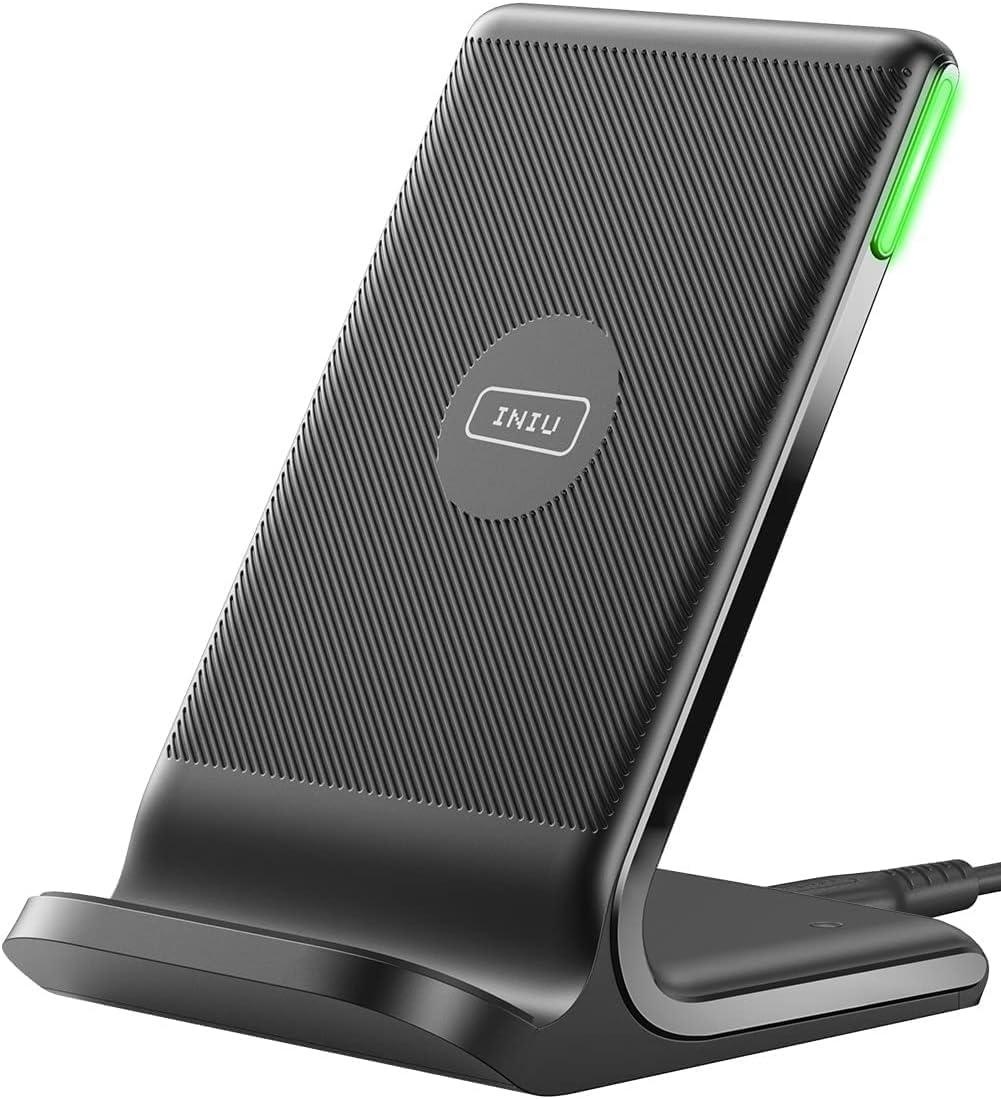 Wireless Charger, INIU [2 Pack] 15W Fast Wireless Charging Stand, Wireless Charging Station with Sleep-Friendly Adaptive Light for iPhone 17 16 15 14 13 12 Pro Max Samsung Galaxy S23 S22
