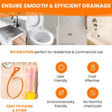 Drain Snake Hair Clog Remover 4 Pack – Drain Cleaner Tool for Sink, Shower, Bathtub, Tub (Orange)
