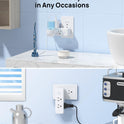 TROND 360° Rotating Multi Plug Outlet Extender, 3 Sided Widely Spaced Splitter with Power Switch, 1440J Surge Protector Electrical Expander, Small Wall Adapter for Dorm Home Office Travel Essentials