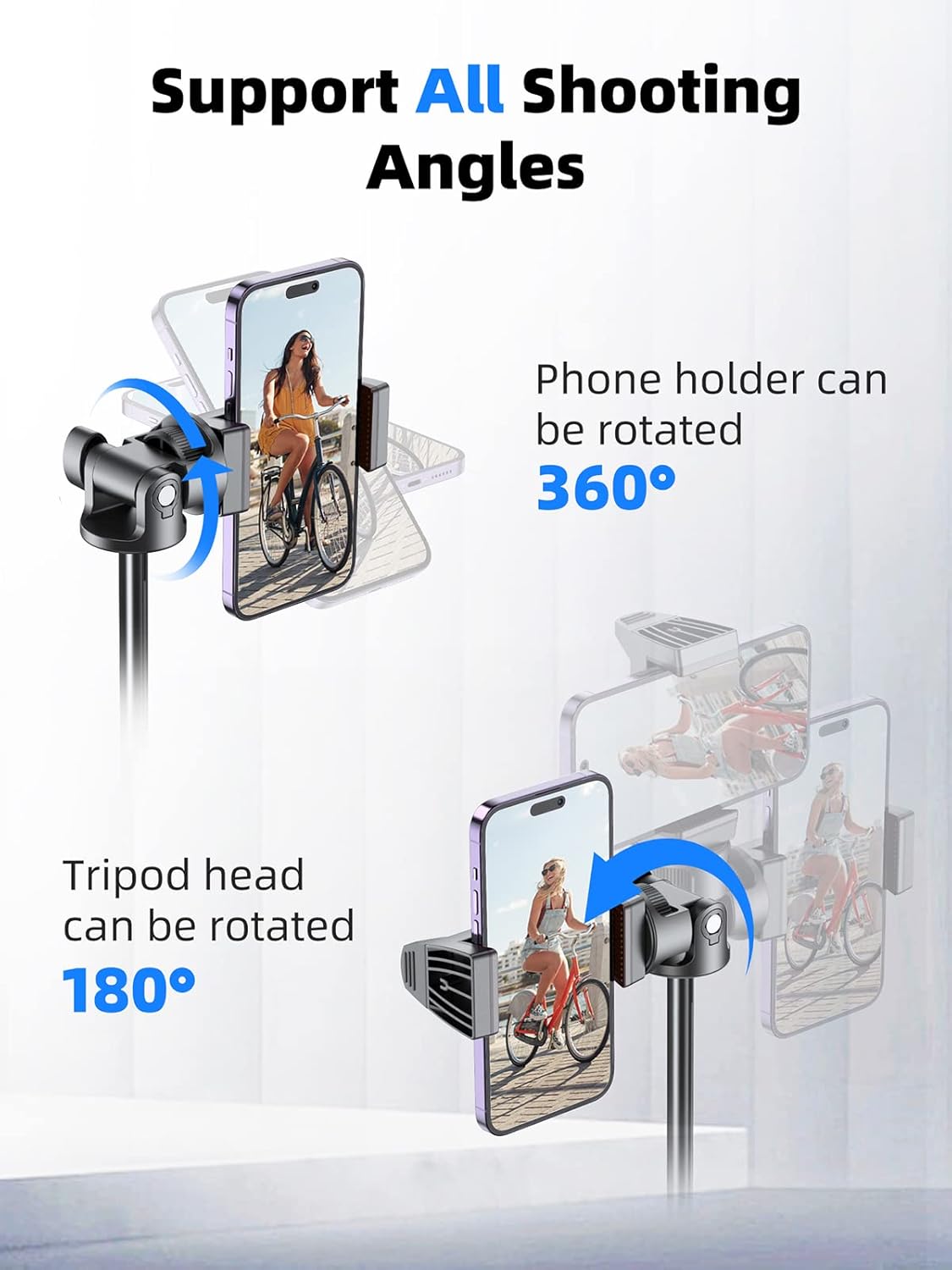 Kaiess 62" Phone Tripod, Selfie Stick Tripod & Phone Tripod Stand with Remote, Cell Phone Tripod for iPhone, Extendable Travel Tripod Compatible with iPhone/Android/Camera