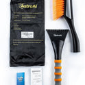 AstroAI 27" Snow Brush and Detachable Ice Scraper with Ergonomic Foam Grip for Cars, Trucks, SUVs (Heavy Duty ABS, PVC Brush, Orange)