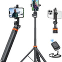 EUCOS 62" Phone Tripod, Tripod for iPhone & Selfie Stick with Remote, Extendable Cell Phone Stand & Travel Tripod, Solidest Tripod for Phone Compatible with iPhone/Android