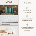 Coop Home Goods Adjustable Travel Pillow -Small Camping Pillow For Sleeping with Compressible Stuff Sack- Medium-Firm Memory Foam Lulltra Washable Cover - CertiPUR-US/GREENGUARD Gold Certified (19x13)