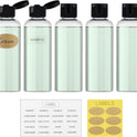 Lisapack Travel Bottles for Toiletries - 100ml Empty Plastic Containers for Shampoo - Small Size Dispenser for Liquid with Flip Cap - Mini Squeeze Bottles for Lotion TSA Approved Clear 5PCS