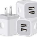 USB Wall Charger, 3-Pack 2.1A Dual Port USB Cube Charger Block Power Adapter Charging Plug Box Brick for iPhone 14 13 12 11 Pro Max SE XS XR X 8 7 6 6S Plus, Samsung, Moto, LG, Android Phones