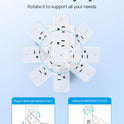 TROND 360° Rotating Multi Plug Outlet Extender, 3 Sided Widely Spaced Splitter with Power Switch, 1440J Surge Protector Electrical Expander, Small Wall Adapter for Dorm Home Office Travel Essentials