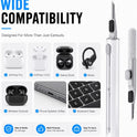 Cleaner Kit for Airpods Pro 1 2 3 Multi-Function Cleaning Pen with Soft Brush Flocking Sponge for Bluetooth Earphones Case Cleaning Tools White