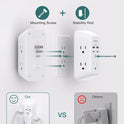 2 Pack USB Wall Charger Surge Protector, Multi Plug Outlet with 5 Outlet Extender and 4 USB Charging Ports (2 USB C Outlet) 3 Sided 1800J Power Bar for Home Travel Office