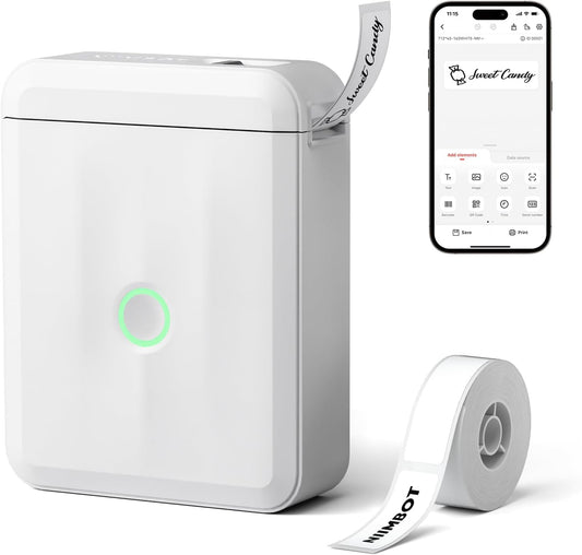 NIIMBOT D110 Mini Label Maker Machine with Tape(Pre-Cut Size 12x40mm), Portable Bluetooth Sticker Printer, Inkless Automatic Feeding One-Touch Custom Printing, Compatible with Phone Only