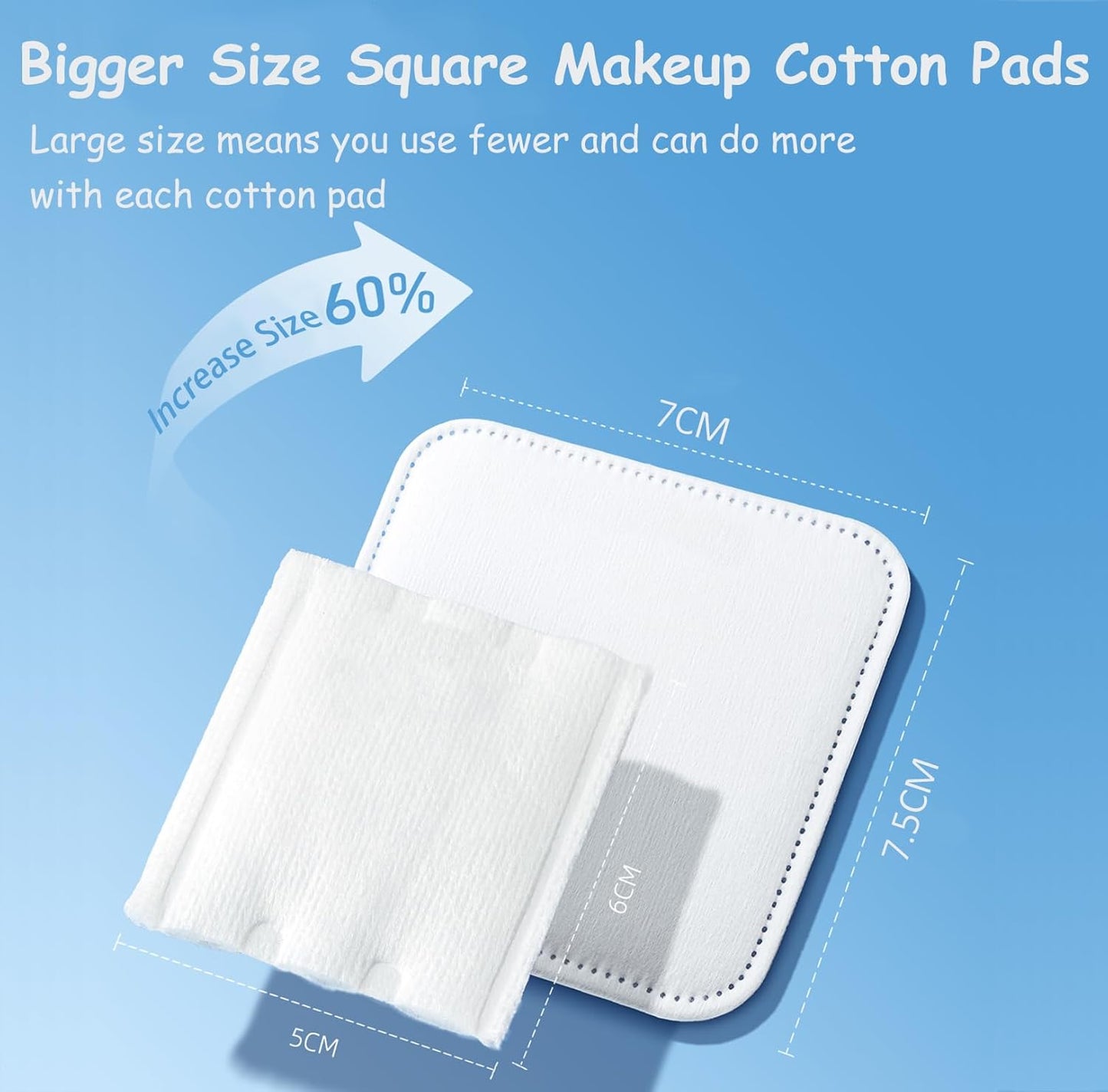 Square Cotton Pads 150 Counts Lager Size 100% Cotton Makeup Remove Pads Not to Shed or Fall Apart Face Cotton Pads Triple-Layer Design for Daily Skin Care,Lint-Free, 2.75''X2.95'' Brand: ZORLYS