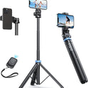Kaiess 62" Phone Tripod, Selfie Stick Tripod & Phone Tripod Stand with Remote, Cell Phone Tripod for iPhone, Extendable Travel Tripod Compatible with iPhone/Android/Camera