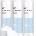 MSQ Cotton Rounds (300 Count), Makeup Remover Pads, Face Cotton Pads, Facial Cleansing Round Cotton Pads, Lint-Free