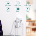 2 Pack USB Wall Charger Surge Protector, Multi Plug Outlet with 5 Outlet Extender and 4 USB Charging Ports (2 USB C Outlet) 3 Sided 1800J Power Bar for Home Travel Office