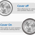 BEAUTURAL Fabric Shaver and Lint Remover, Sweater Defuzzer with 2-Speeds, 2 Replaceable Stainless Steel Blades, Battery Operated, Remove Clothes Fuzz, Lint Balls, Pills, Bobbles