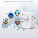 European Travel Plug Adapter, International Power Plug Adapter with 3 Outlets 3 USB Charging Ports(1 USB C), Travel Essentials to Italy,Greece,Israel,France, Spain (Type C)
