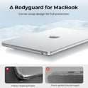 EooCoo Case Compatible with MacBook Air 13 inch M5 M4 M3 M2 2026-2022 A3449 A3240 A3113 A2681, 13.6" Hard Case Cover & Keyboard Skin & Screen Protector for Laptop Air 13.6 inch - Crystal Clear