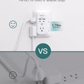 Power Bar, USB Wall Charger Surge Protector 5 Outlet Extender with 4 USB Charging Ports (2 USB C), Multi Plug Outlet, 3-Sided 1800J Power Strip Outlets Splitter Wall Plug Adapter for Home Office Dorm