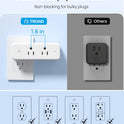 TROND 360° Rotating Multi Plug Outlet Extender, 3 Sided Widely Spaced Splitter with Power Switch, 1440J Surge Protector Electrical Expander, Small Wall Adapter for Dorm Home Office Travel Essentials