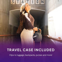 Cabeau Evolution S3 Travel Neck Pillow Memory Foam Neck Support, Adjustable Clasp, and Seat Strap Attachment - Comfort On-The-Go with Carrying Case for Airplane, Train, and Car (Jet Black)