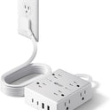 Surge Protector Power Bar, SUPERDANNY 6 Ft Extension Cord with 8 Outlets & 4USB Ports (2 USB 2 C), Mountable Flat Plug Power Strip, Surge Protection for Home, Office, Dorm