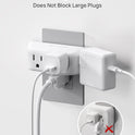 TROND Multi Plug Outlet Extender with Surge Protector, 3 Way Angled Wall Adapter with 4 Outlets, Electrical Wall Splitter, Multiple Plug Expander for Home Office Dorm Room Travel Essentials, White
