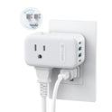TROND 360° Rotating Multi Plug Outlet Extender, 2 PD 20W USB C Fast Charging Station, Small Power Splitter with 3 Way Sided Wall Socket Adapter for Home Office Dorm Room Cruise Travel Essentials