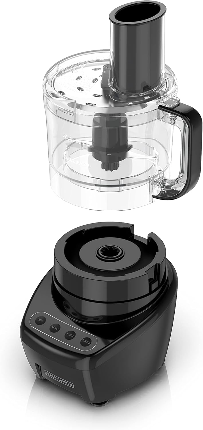 BLACK+DECKER 3-in-1 8-Cup Food Processor, Mutlifunctional and Dishwasher Safe, Black 450W, FP4200BC