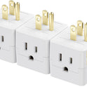 Cable Matters [UL Listed] 3-Pack 3 Outlet Wall Adapter, 3 Outlet Power Cube, Outlet Splitter in White