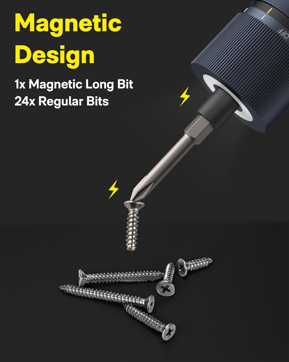 3.6V Rechargeable Screwdriver Set with 25 S2-Steel Bits