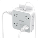 Multi Plug Outlet Extender, TESSAN 900J Surge Protector Plug Extension Block, 8 Outlet Splitter with 3 USB Ports (1 USB C), Electrical Socket for Home Office Dorm Room Essentials, Gray