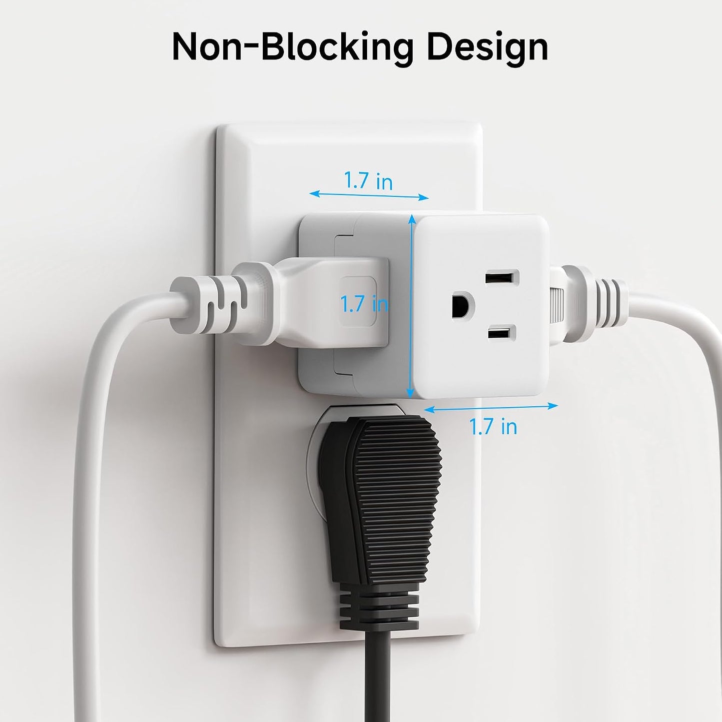 Cable Matters [UL Listed] 3-Pack 3 Outlet Wall Adapter, 3 Outlet Power Cube, Outlet Splitter in White