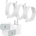 iPhone Charger Fast Charging【Apple MFi Certified】 3Pack USB-C Wall Charger Block with 6FT USB C to Lightning Cables for iPhone 14/14 Pro/14Pro Max/13/13 Pro/12/12 Pro/12 Pro Max/11/Xs Max/XR/X Type C