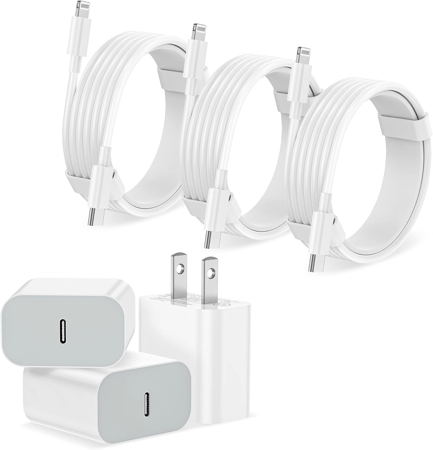 iPhone Charger Fast Charging【Apple MFi Certified】 3Pack USB-C Wall Charger Block with 6FT USB C to Lightning Cables for iPhone 14/14 Pro/14Pro Max/13/13 Pro/12/12 Pro/12 Pro Max/11/Xs Max/XR/X Type C