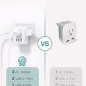 European Travel Plug Adapter, International Power Plug Adapter with 3 Outlets 3 USB Charging Ports(1 USB C), Travel Essentials to Italy,Greece,Israel,France, Spain (Type C)