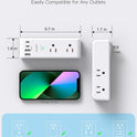 Surge Protector Outlet Extender - with Rotating Plug, 6 AC Multi Plug Outlet with 4 USB Ports (2 USB C), 1800 Joules, 3-Sided Swivel Power Bar with Spaced Splitter for Home, Office, Travel