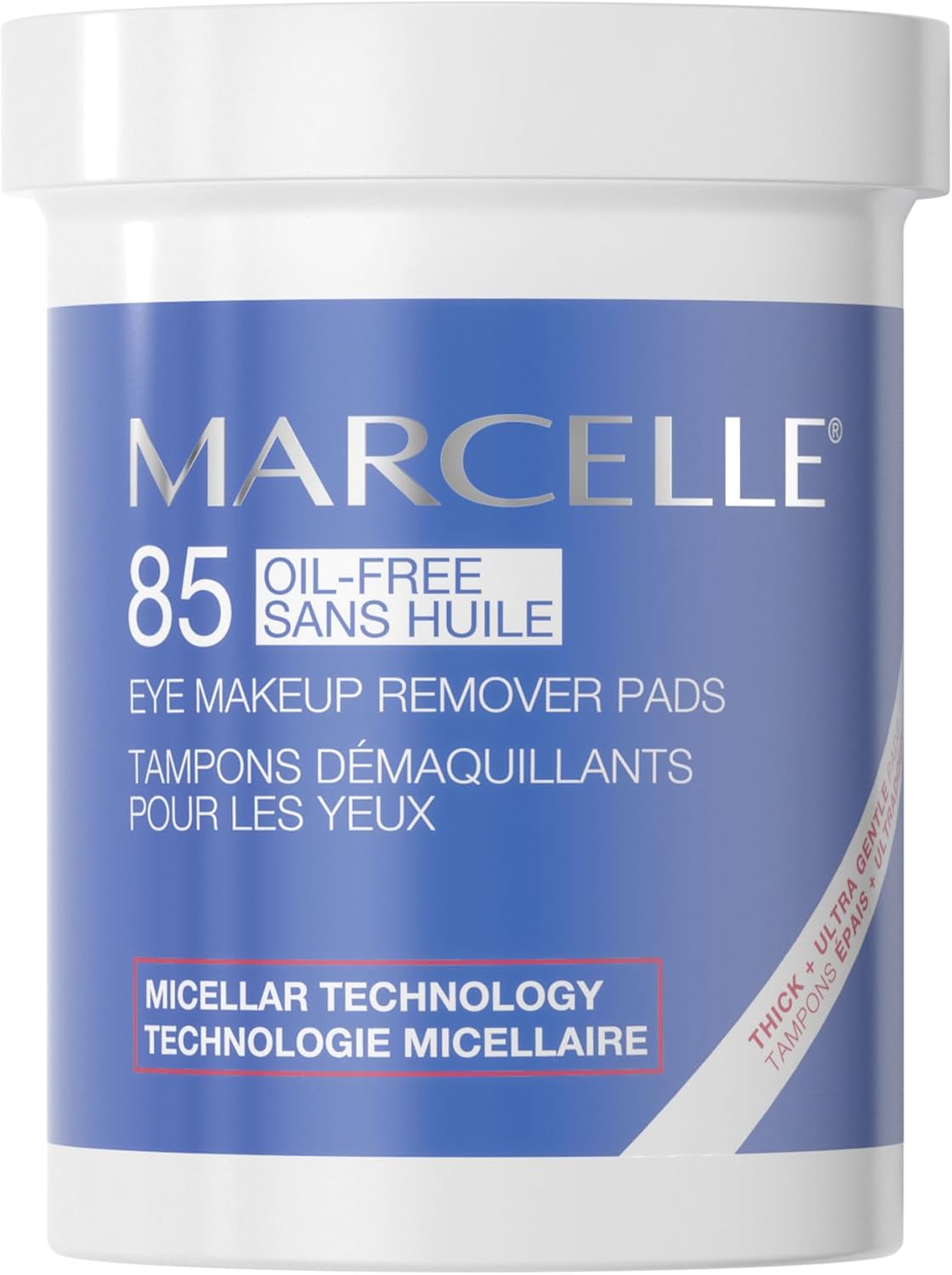 Marcelle Oil-Free Eye Make-Up Remover Pads, Sensitive Eyes, Long-Wearing Makeup Removal, Micellar Technology, Hypoallergenic, Fragrance-Free, Paraben-Free, Alcohol-Free, Cruelty-Free, Vegan, 85 Pads