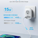 2 Pack Type E/F Travel Adapter, VINTAR Schuko Germany France Adapter Plug