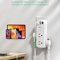USB Outlet Extender Surge Protector - with Rotating Plug, 6 AC Multi Plug Outlet and 3 USB Ports (1 USB C), 3-Sided Swivel Power Strip with Spaced Outlet Splitter for Home, Office, Travel