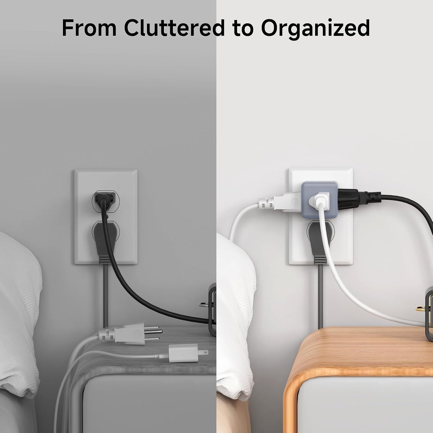 Cable Matters [cUL Listed] 3-Pack 3 Outlet Wall Adapter (3 Outlet Power Cube Tap, Outlet Splitter, Multi Plug Outlet, 3 Way Plug Adapter) in Gray