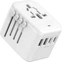 VYLEE Universal International Power Travel Plug Adapter, 5 in 1 European Travel Plug Adapter W/ 3.5A 2xUSB-A and 2xUSB C Wall Charger and Worldwide AC Outlet for Europe USA UK AUS Asia (White)