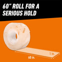 Gorilla Tough & Clear Double Sided Mounting Tape, Hanging, Instant 15lb Strong Hold, Permanent Bond, Weatherproof, 1 in x 60 in, Clear, (Pack of 1), 6065101 (Packaging May Vary)
